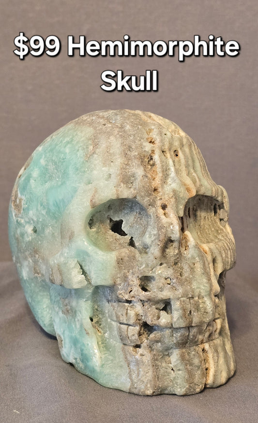 Hemimorphite Skull