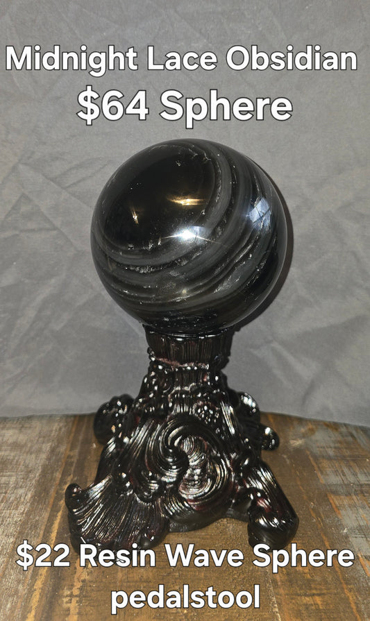 S0074 Midnight Lace Obsidian Sphere
