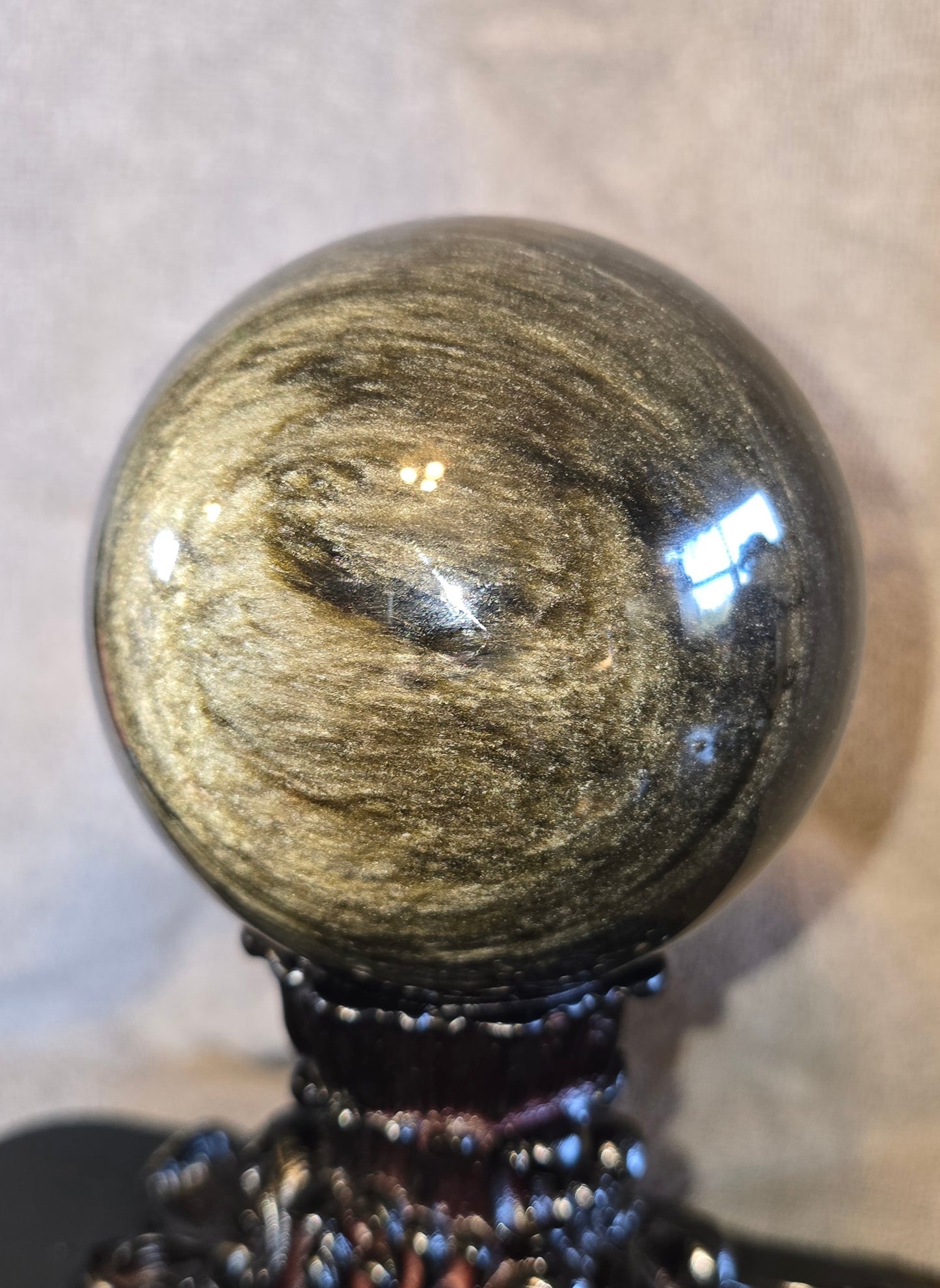 S0076 Gold Obsidian Sphere