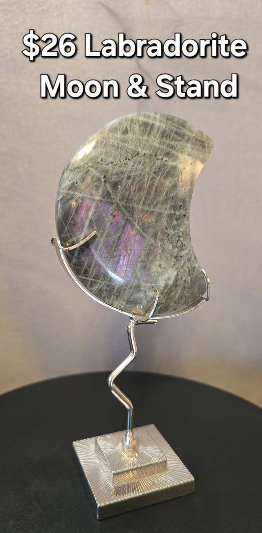Labradorite Moon & Stand