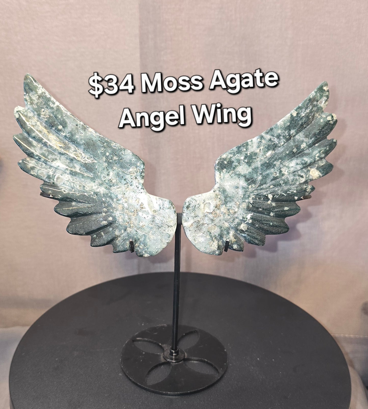 Moss Agate Angel Wing