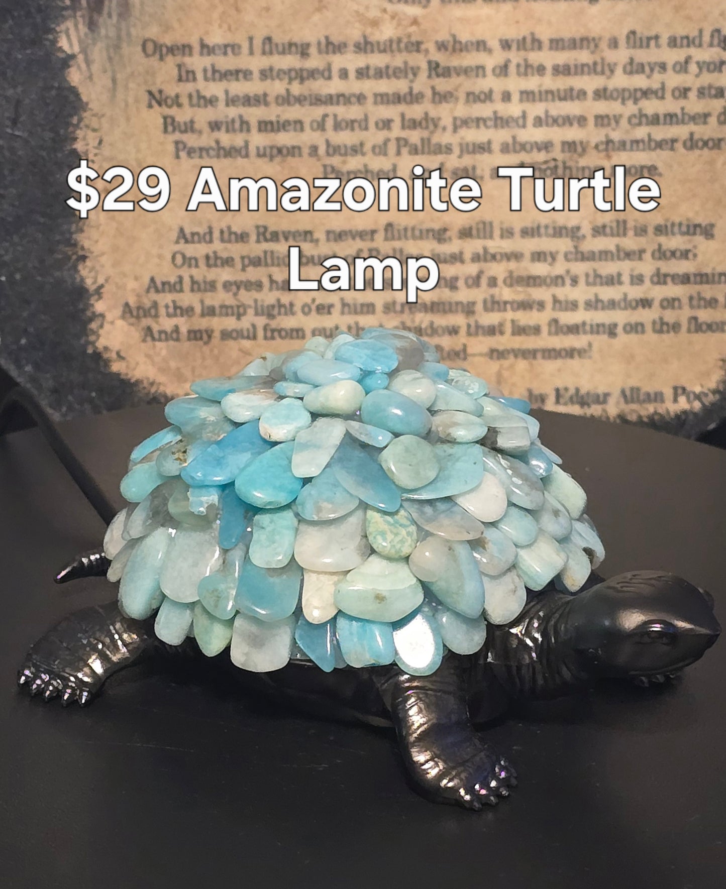 S0155 Amazonite Turtle Lamp