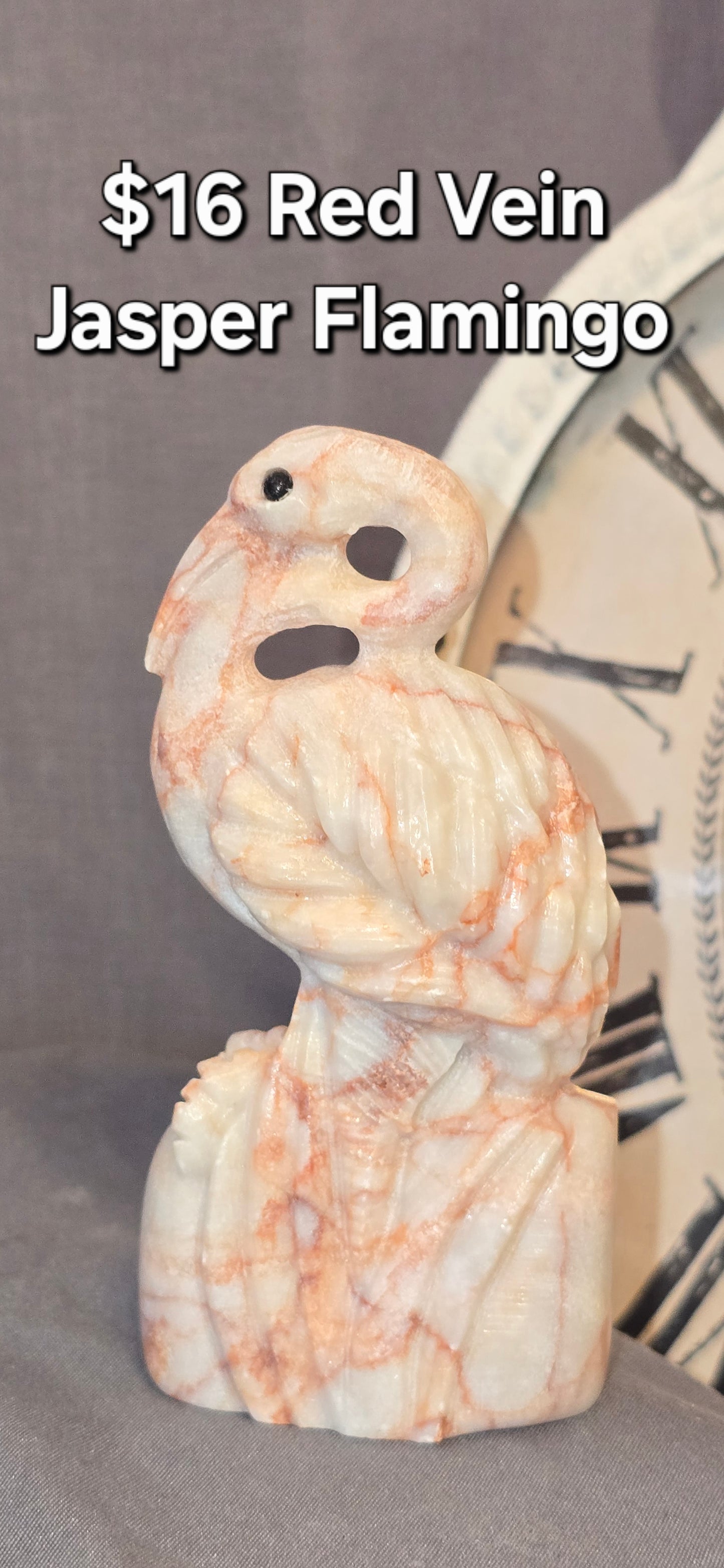 Red Vein Jasper Flamingo