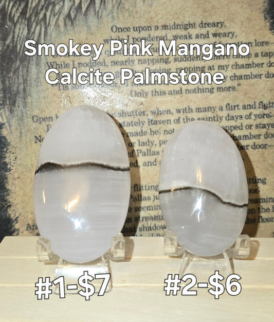 S0189 Smokey Pink Mangano Calcite Palmstone