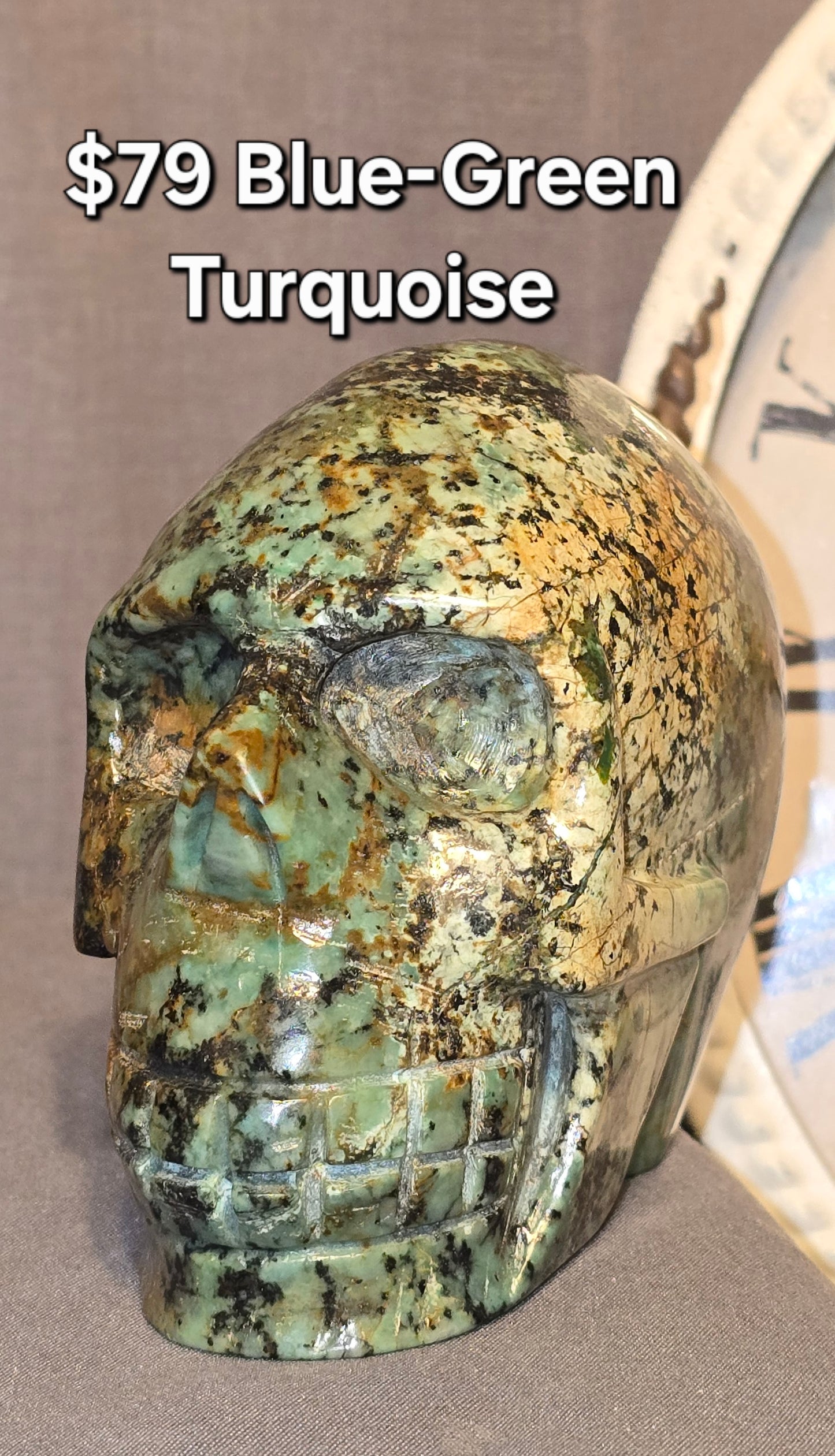 Blue-Green Turquoise Skull