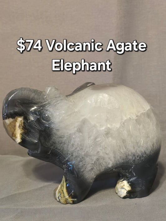 Volcanic Agate Elephant