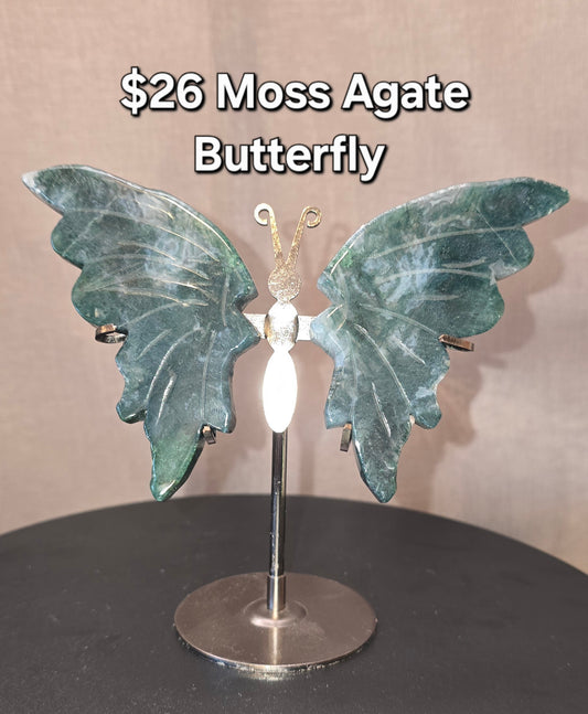 Moss Agate Butterfly