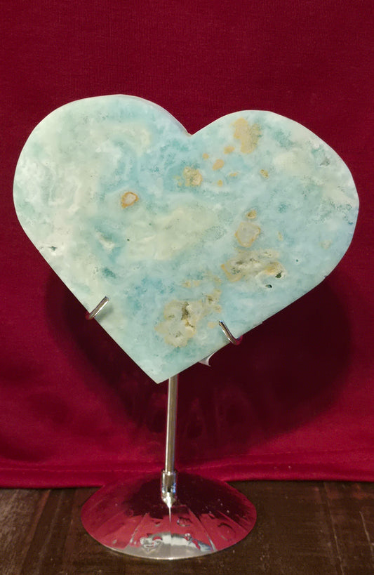 S0087 Hemimorphite Heart & Stand