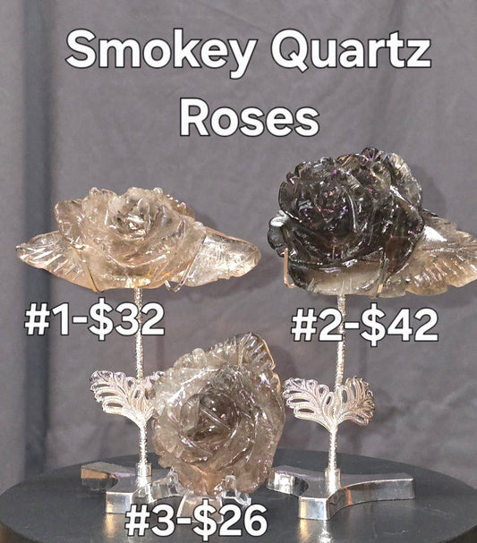 S0401 Smokey Quartz Rose