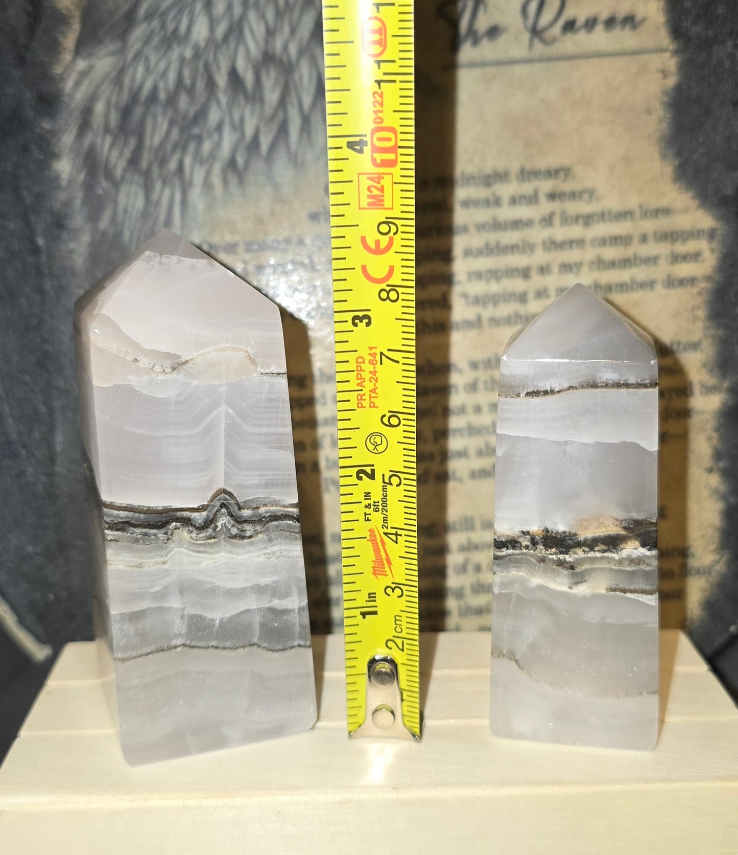 S0185 Smokey Pink Mangano Calcite Tower