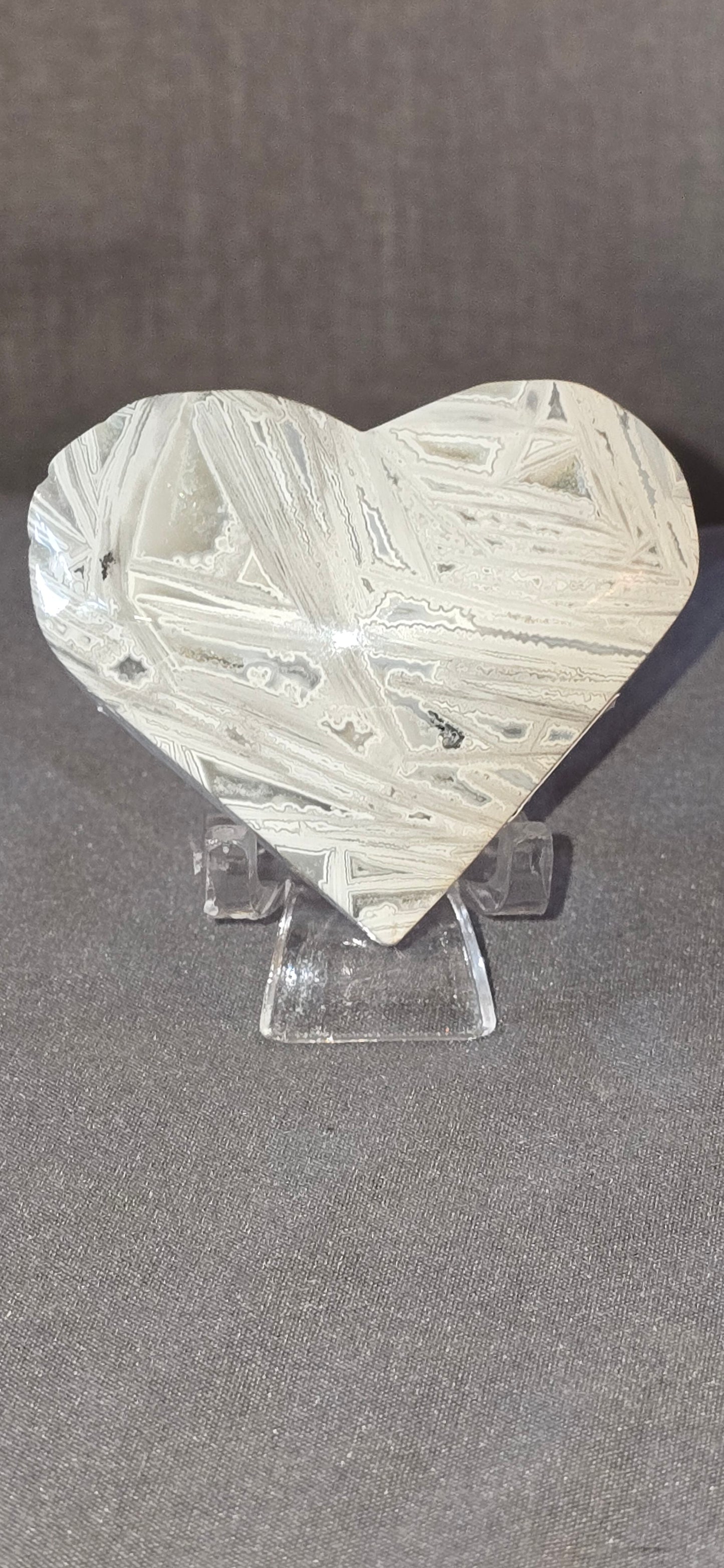 White Mexican Crazy Lace Heart