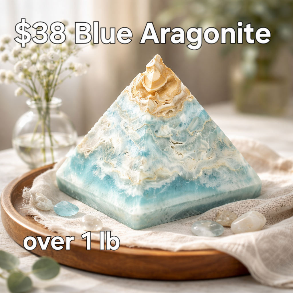 S0096 Blue Aragonite Pyramid