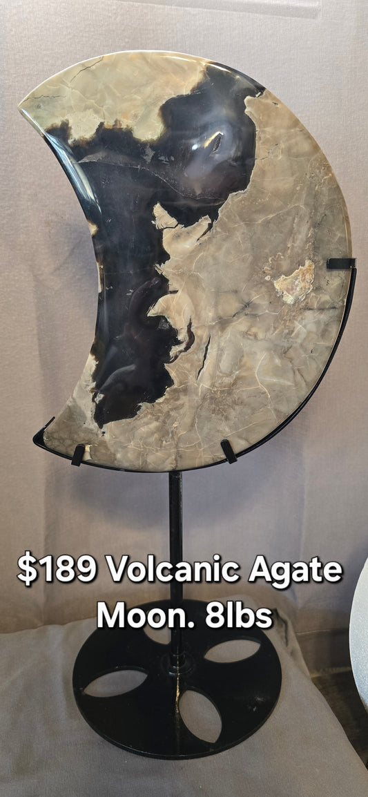 Volcanic Agate Huge Moon