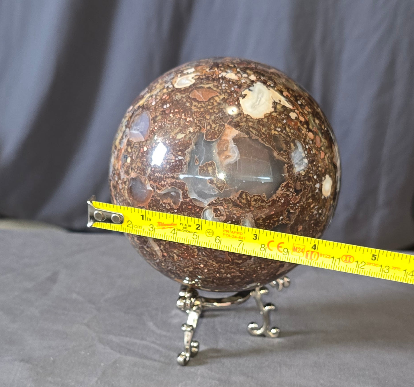 S0472 Red Volcanic Agate Sphere