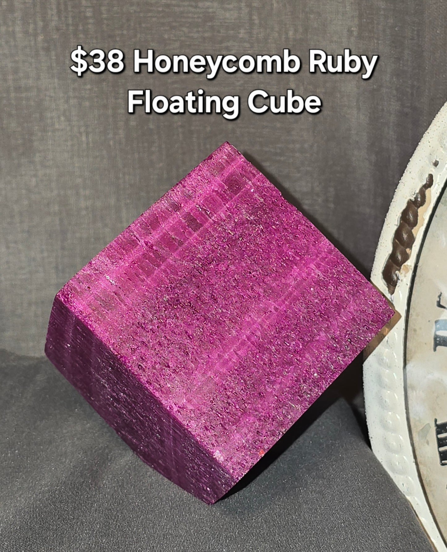 Honeycomb Ruby Floating Cube