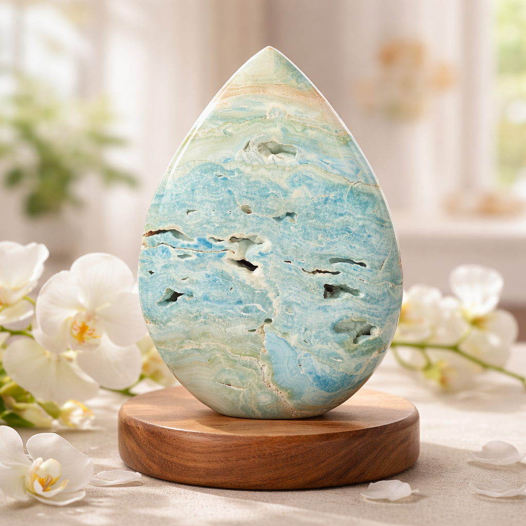 S0097 Blue Aragonite Teardrop