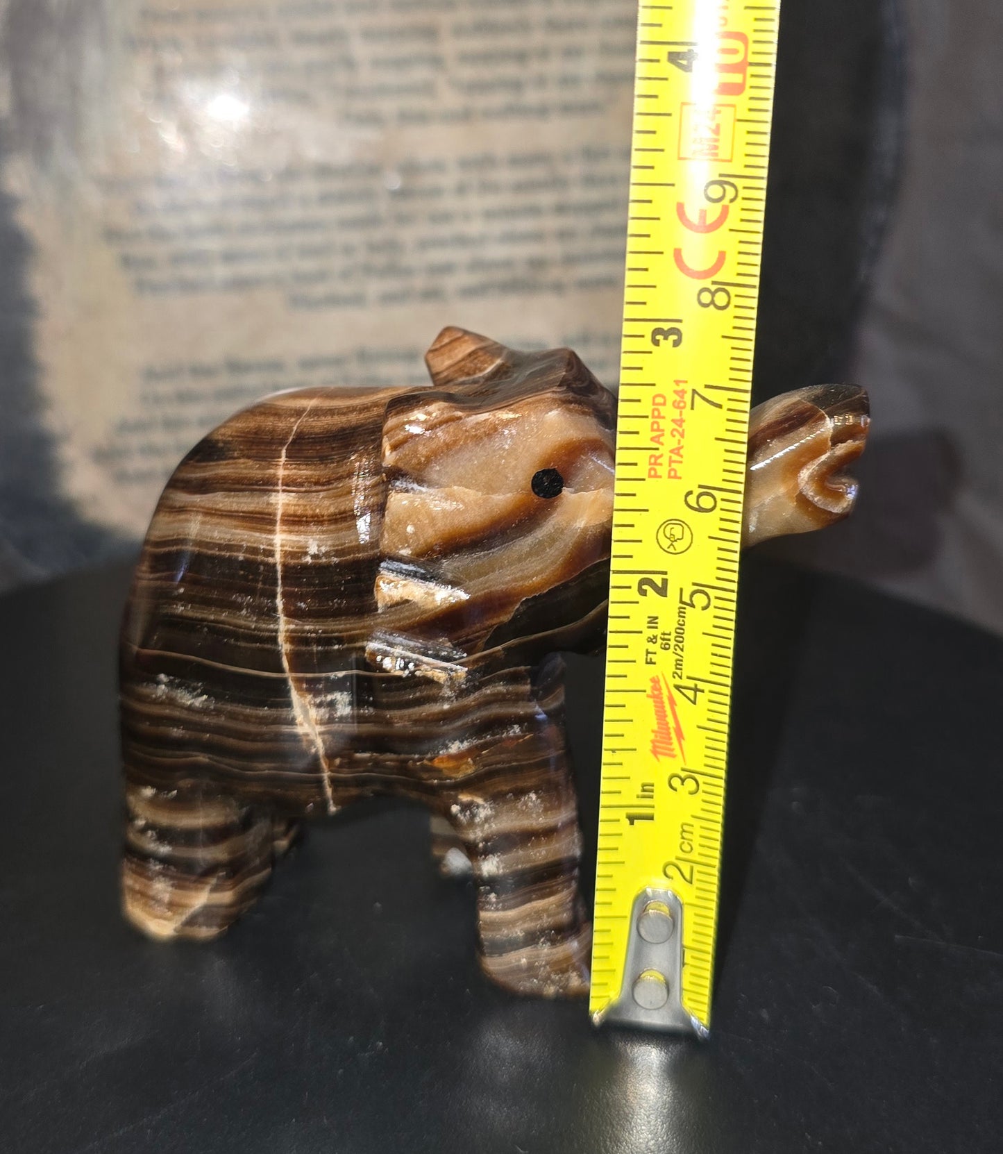 S0213 Chocolate Calcite Elephant