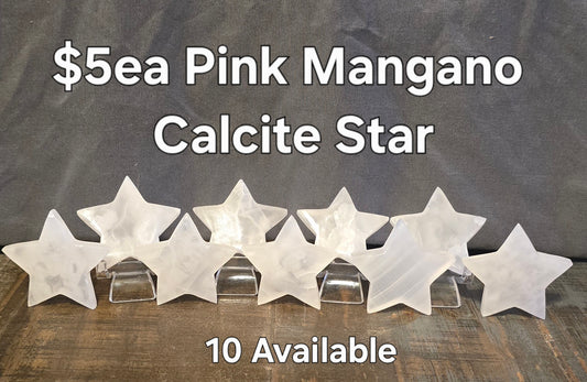 S0290 Pink Mangano Calcite Star
