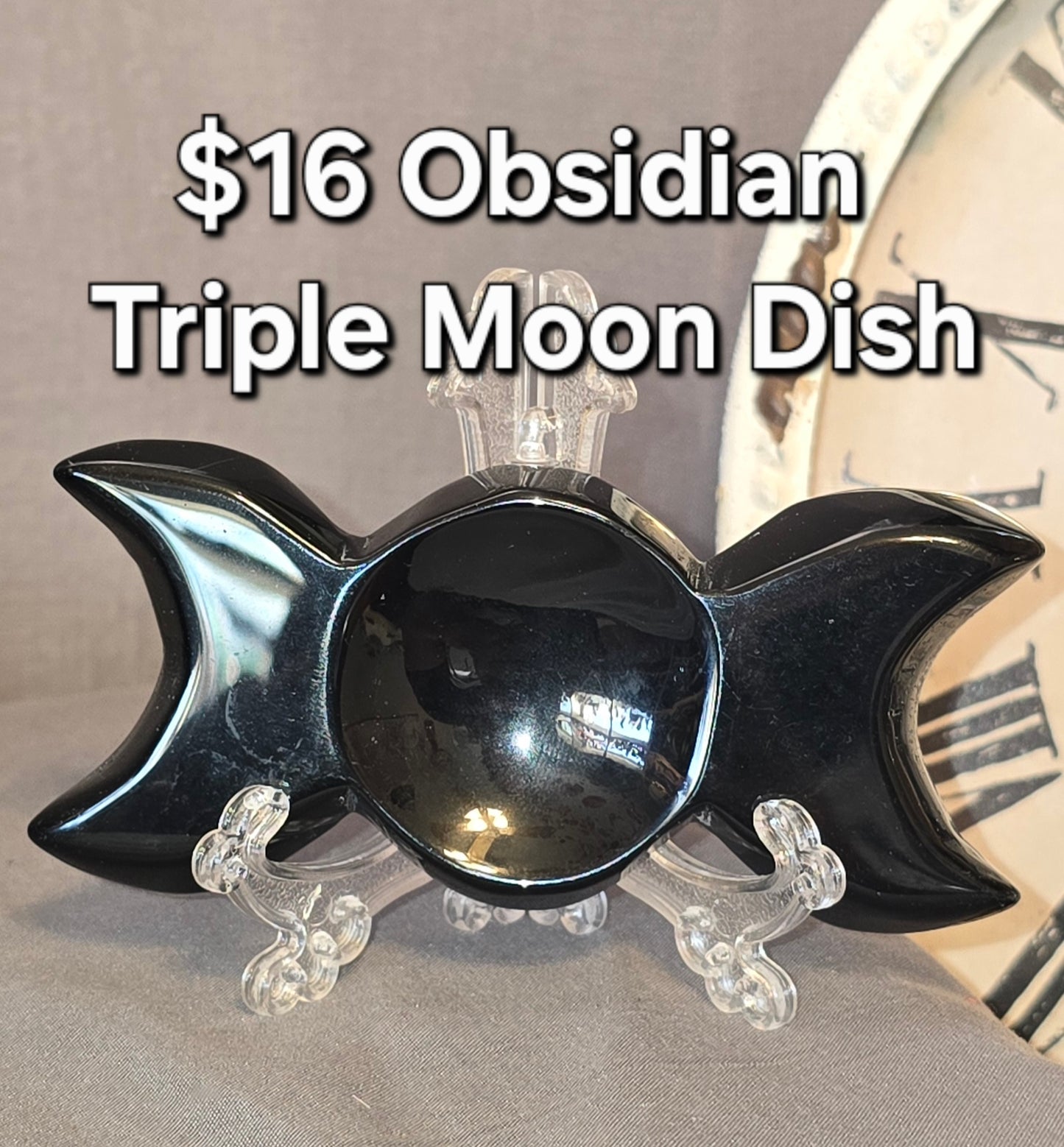 Obsidian Triple Moon Dish