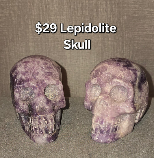 Lepidolite Skull