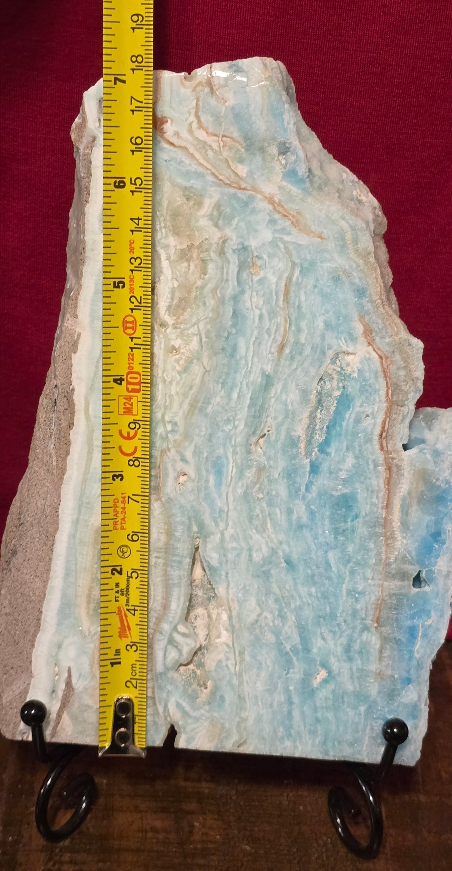 S0098 Blue Aragonite Slab & Stand