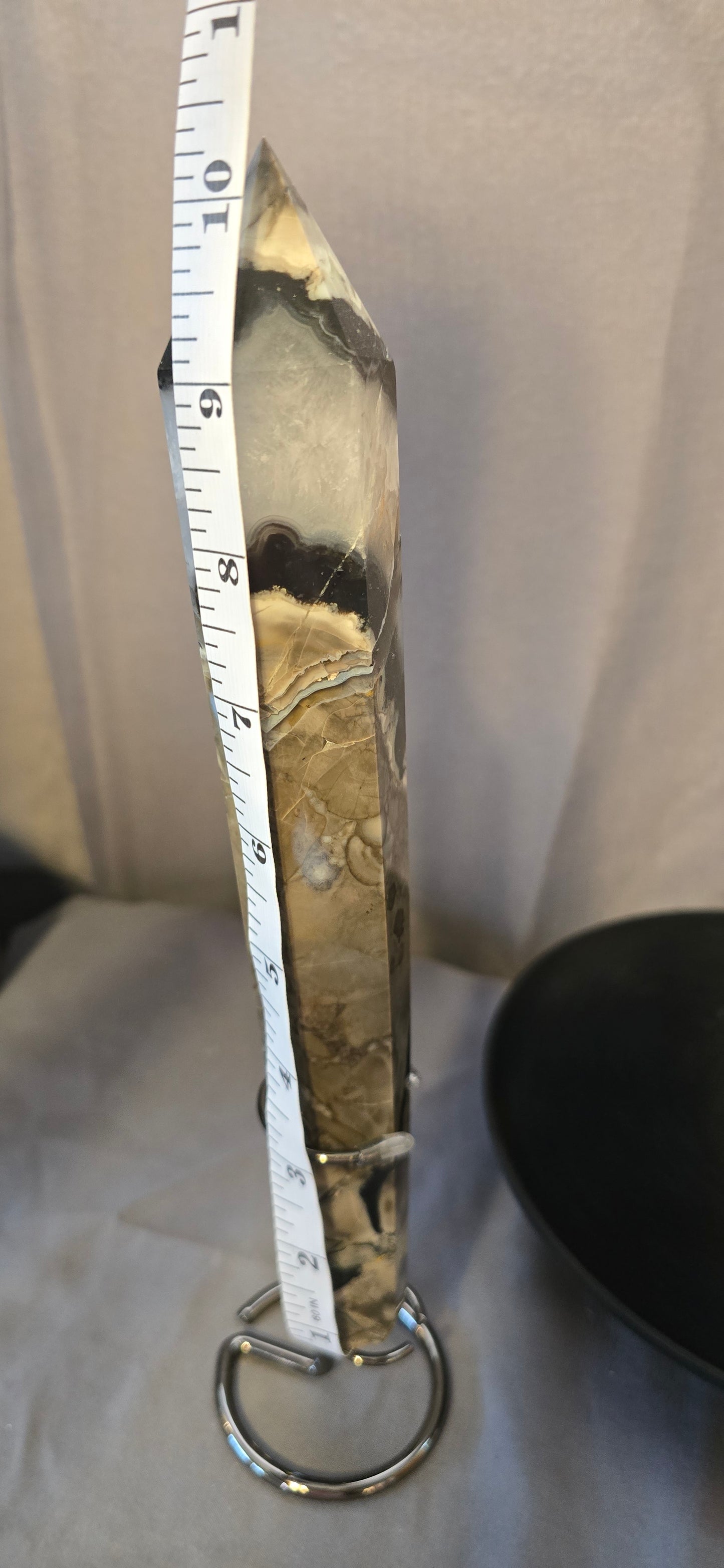 Volcanic Agate Wand & Stand