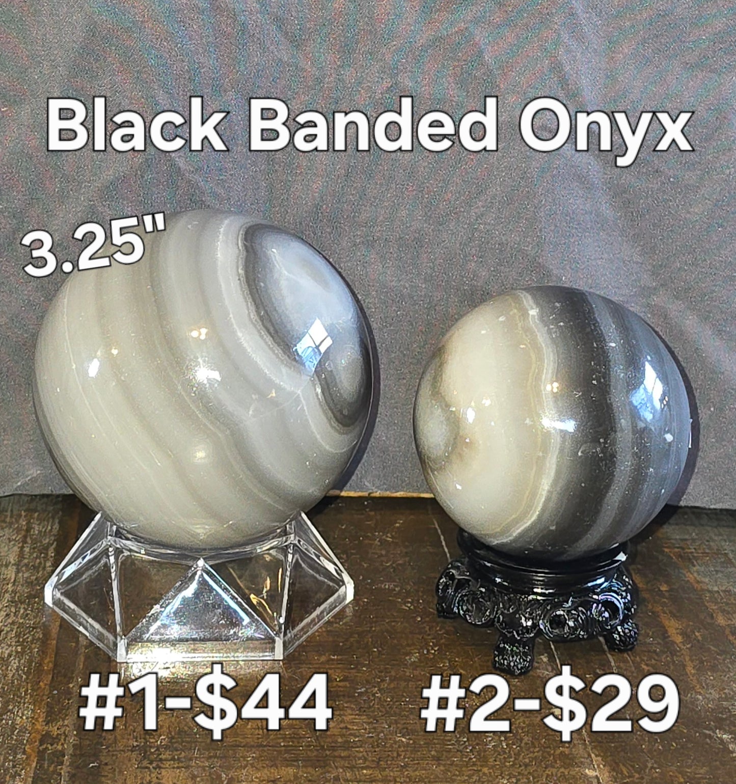 S0275 Black Banded Onyx Sphere