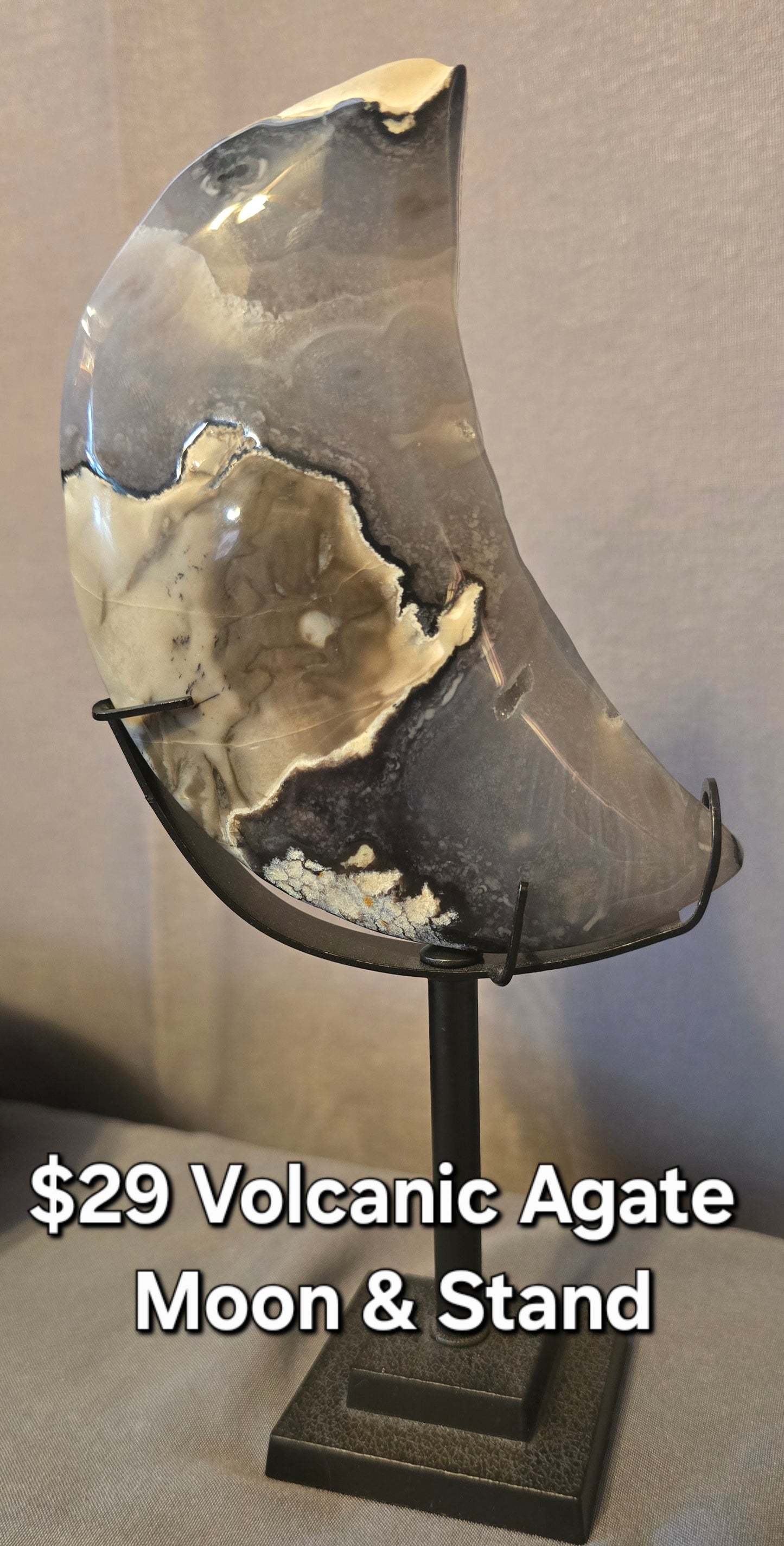 Volcanic Agate Moon & Stand